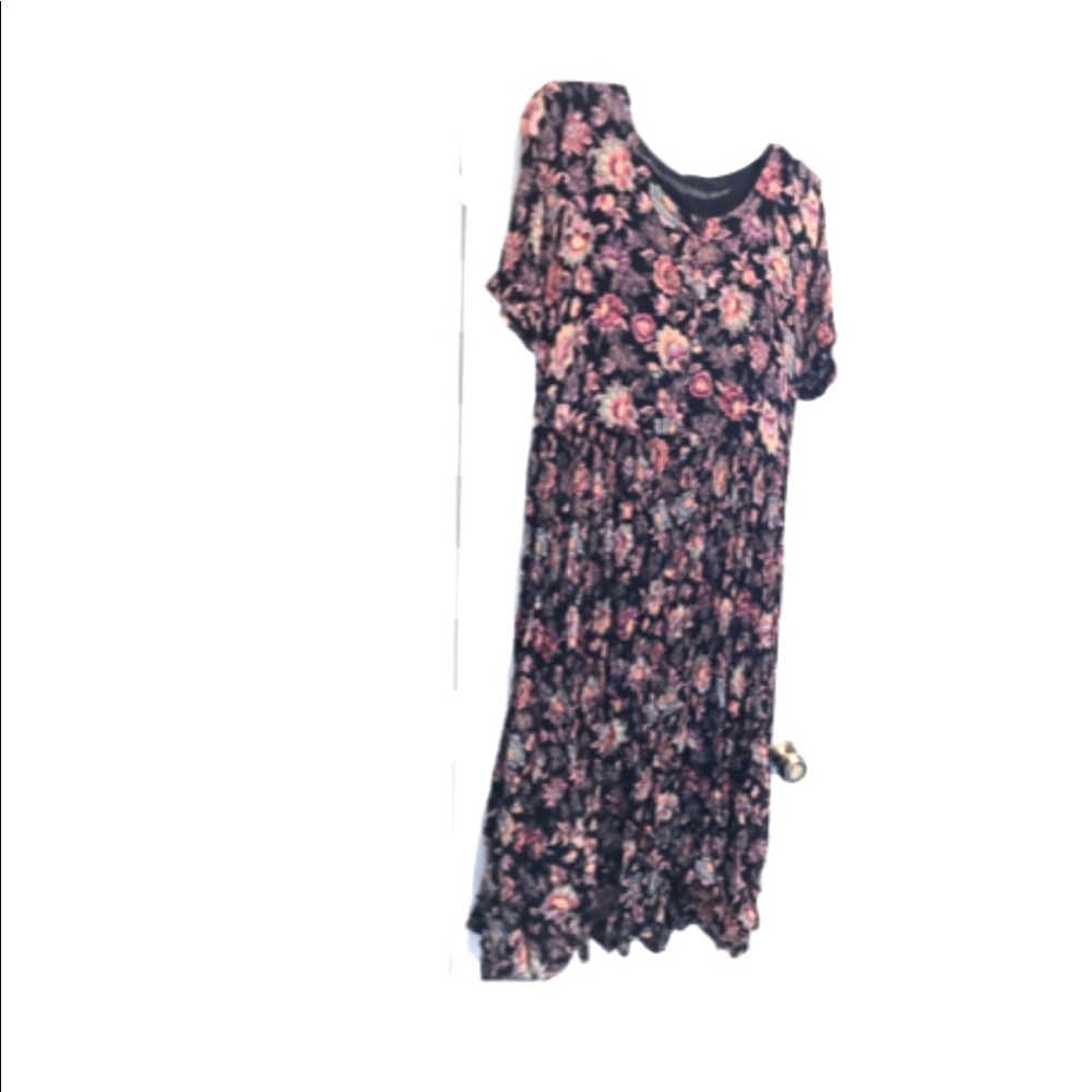 Vintage floral cottagecore prarie midi dress small